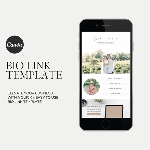 Instagram Link in bio template - CANVA, Landing page, Link in Bio, Instagram