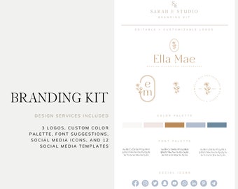 Predesigned Logo Branding Kit: Fine Art Illustrator & Canva Templates