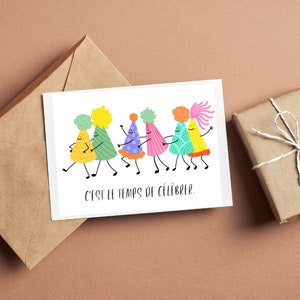 Carte d'anniversaire - Chapeaux dansants