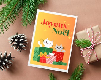 Carte de vœux - Petits chats de Noël