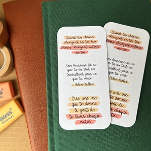 Autocollant Citations aquarelles - Planner et Bullet journal stickers- Standard brillant