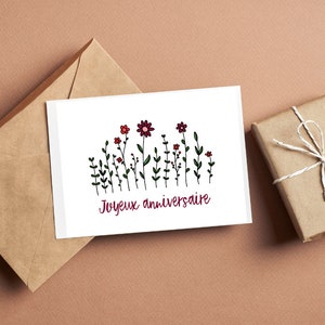Carte d'anniversaire - Jardin de fleurs