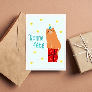 Birthday card - Red cat