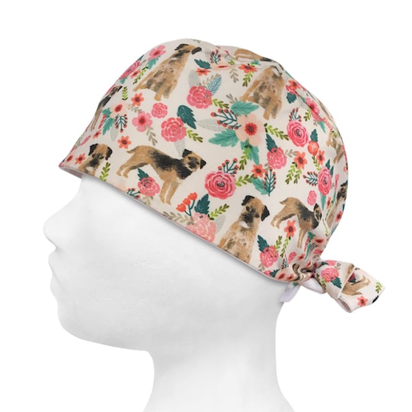 Border Terrier Dog Scrub Hat | Surgical Hat | Theatre Cap | Surgeons Hat | Veterinary, Doctor, Dentist