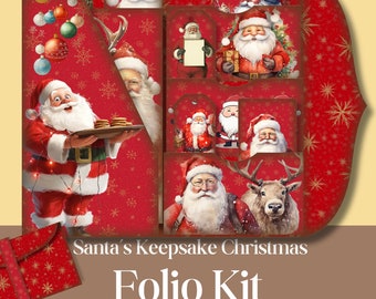 Santa's Keepsake Christmas Ephemera: Vintage Junk Journal Kit (39 Pieces)