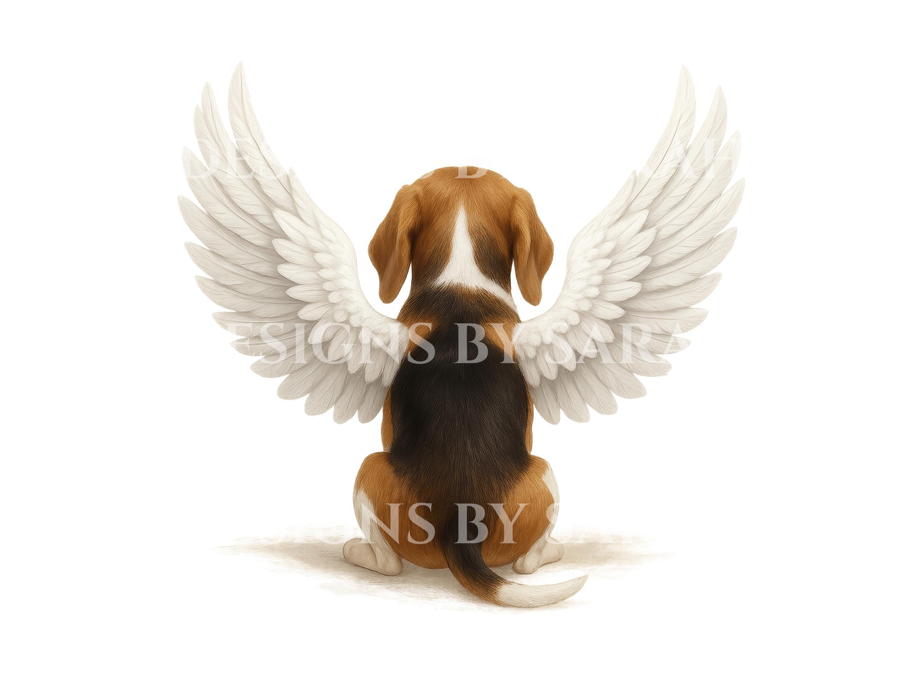 Beagle Memorial Print: Angel Wings Dog Loss Art (digital Download