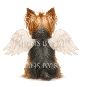 Yorkie Engelsflügel Hund druckbare Wandkunst für Haustier Verlust, Yorkshire Terrier Gedenk digitaler Download, Haustier Trauer Sympathie Geschenk Erinnerung Kunst