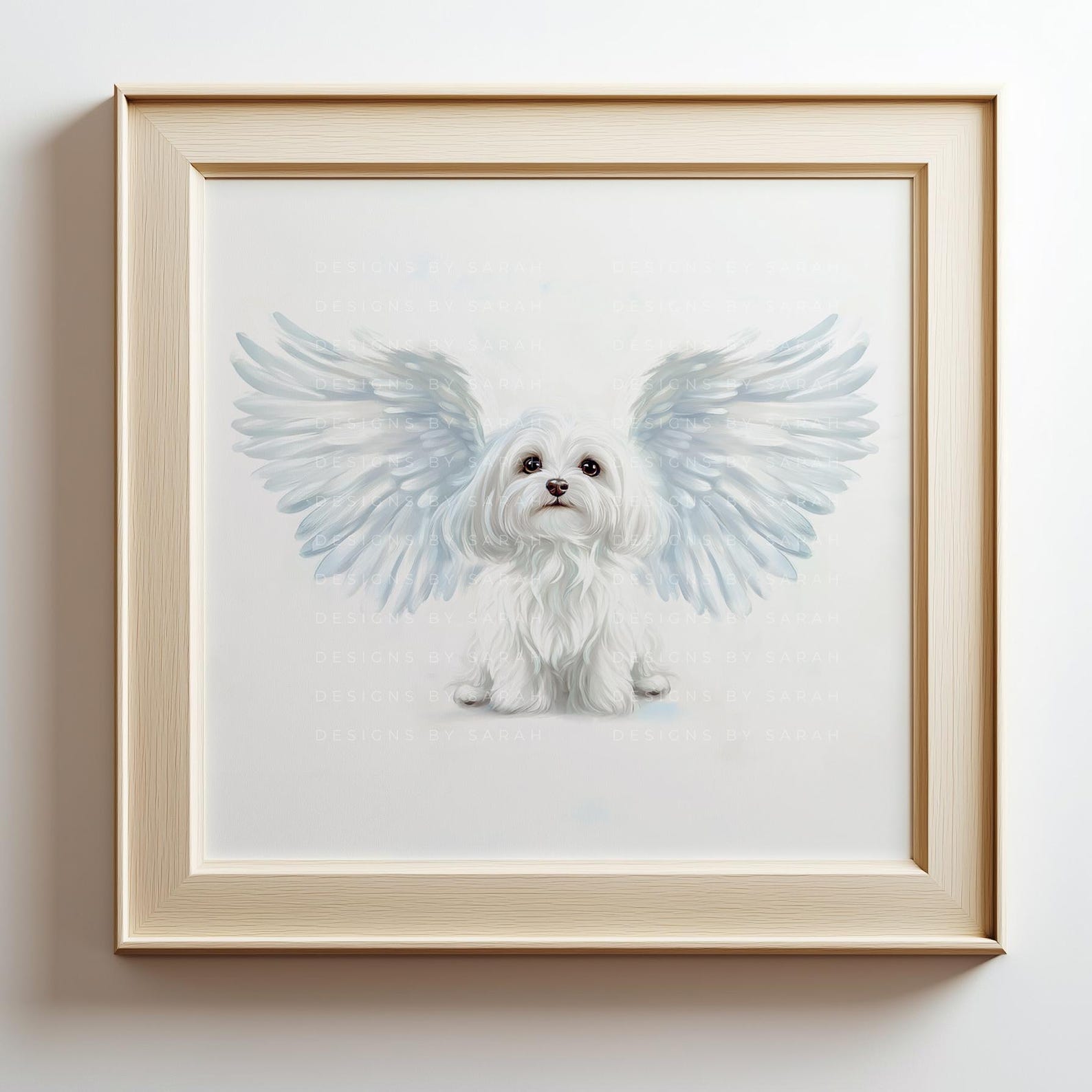 Maltese Dog Angel Wings Print: Pet Loss Memorial Art (digital Download ...