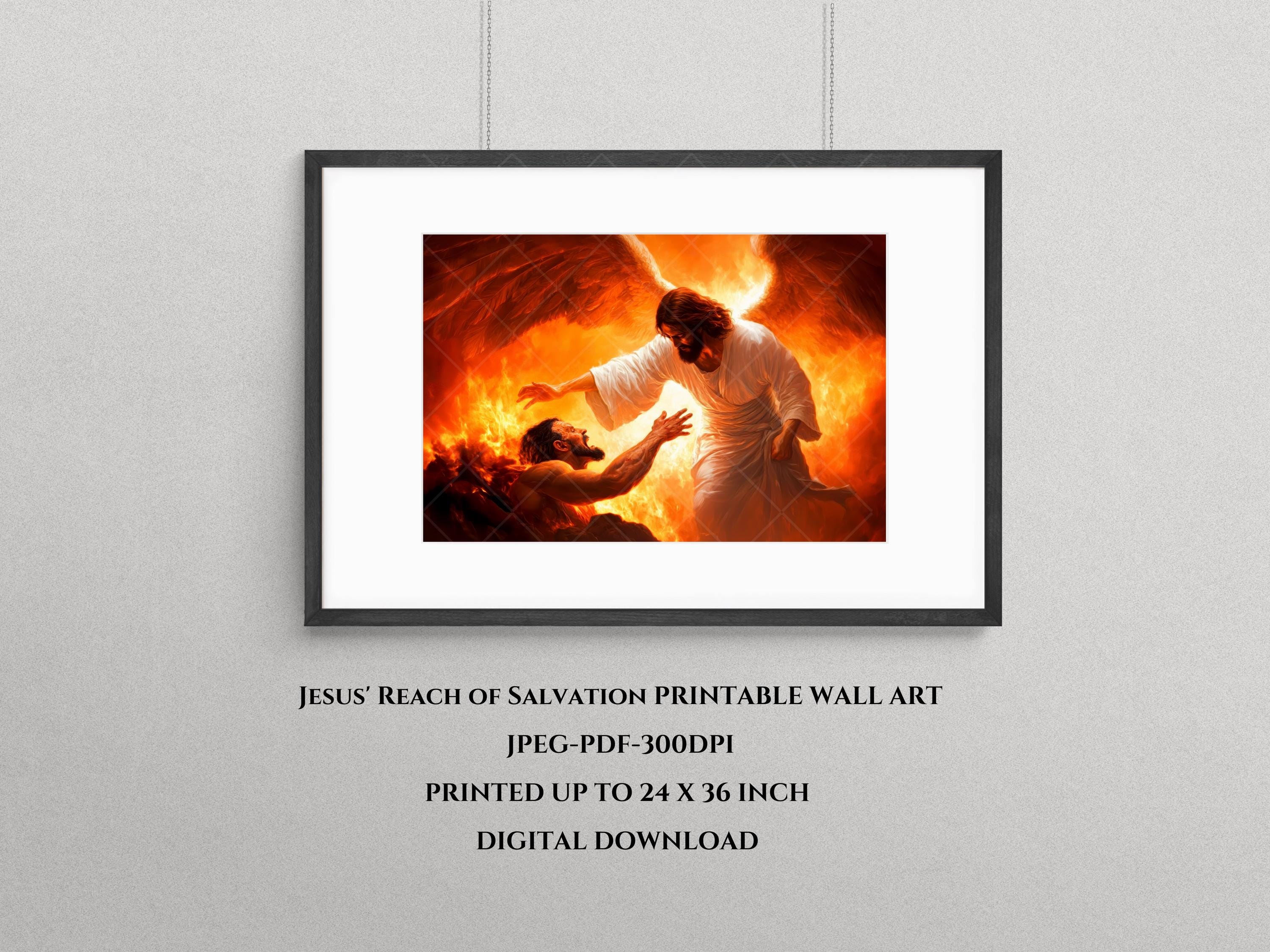 Jesus Rescue From Hell Art: Christian Revelation Decor (digital ...