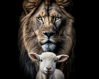 Lion and the lamb, DIGITAL DOWNLOAD Easter,  lion, lamb, Christ, Jesus, God, Prophecy, Bible, Easter weekend, Genesis, Christianity, Cross