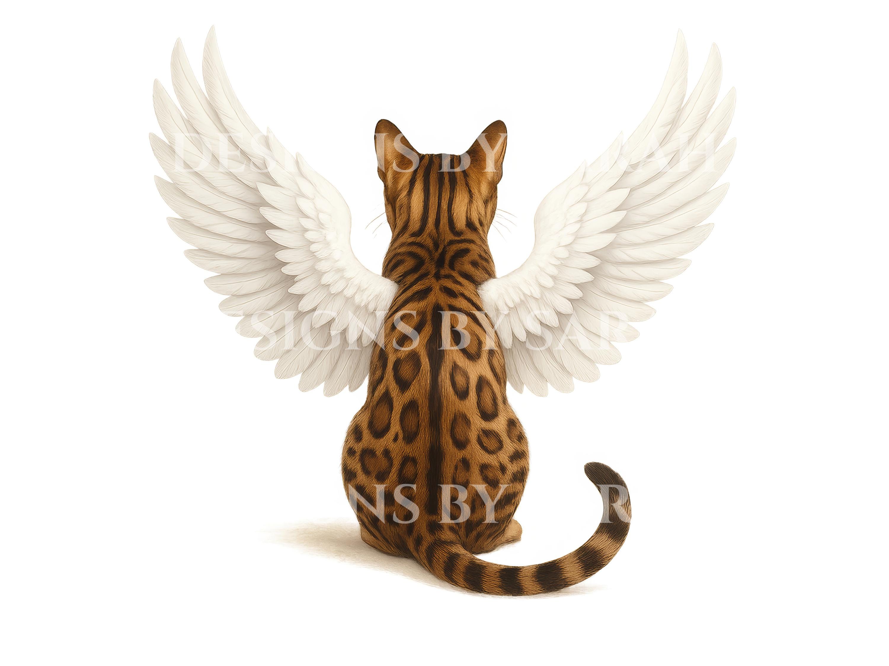猫翼　CAT WING Bengal Cat Angel Wings Memorial Art: Pet Loss Tribute (digital