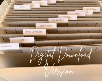 Etiquetas para documentos de inicio DESCARGA DIGITAL, Etiquetas para organización del hogar, Etiquetas imprimibles, Etiquetas para cajas de archivos, Etiquetas para archivar en el hogar, Organización del papel