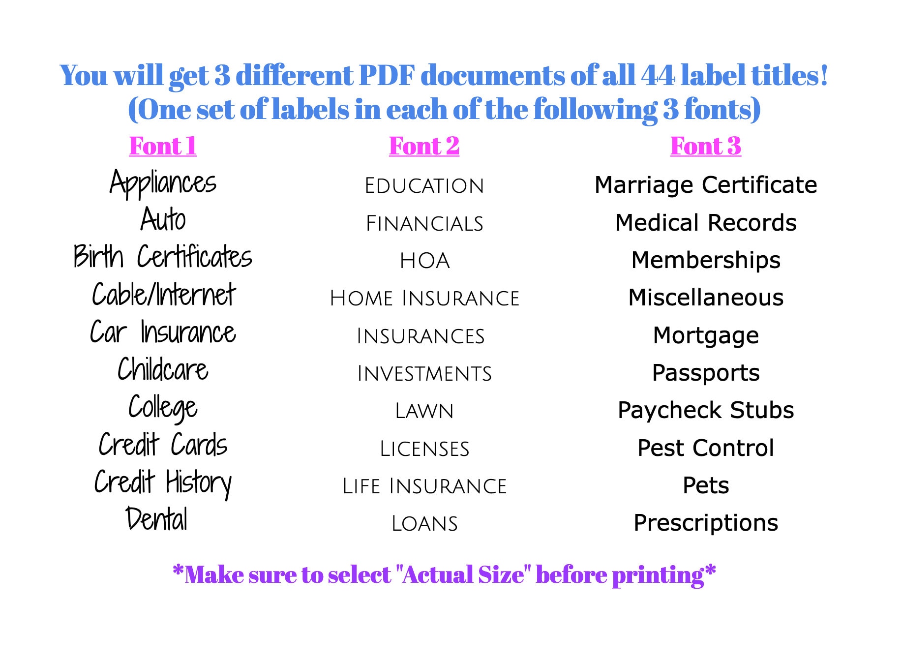 Home Document Labels DIGITAL DOWNLOAD, Home Organization Labels ...