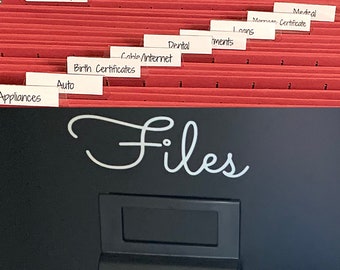 Home Documents Labels , Household Filing Decal , File Cabinet Decal , Important Document Organizer , Home Filing , Family Organization