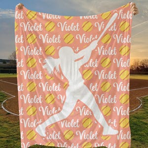 Softball Player Blanket, Softball Coach Gift, Softball Birthday Gift, Softball Graduation Gift, Cozy Softball Blanket, Softball Blanket