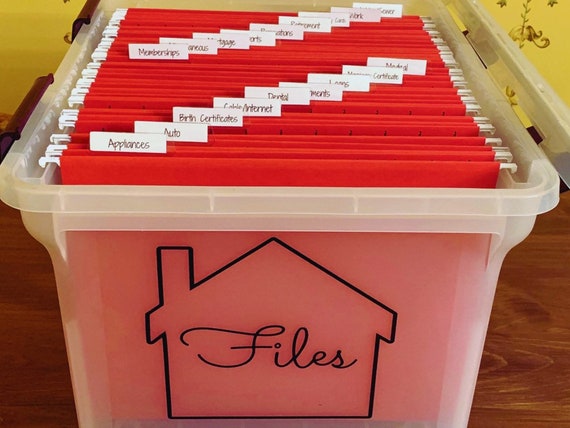Household Filing System , Home Documents File Box , Important