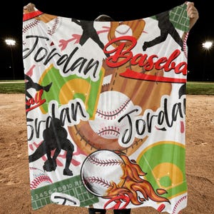 Baseball Blanket, Baseball Throw Blanket, Personalized Baseball Blanket, Baseball Bedding, Baseball Themed Blanket, Cozy Baseball Blanket