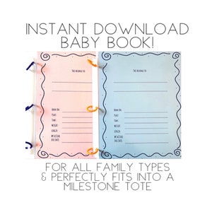 Baby Book For All Families , Personalized Baby Book , Printable Baby Book , Instant Download , Baby Memory Book , Two Moms , Two Dads