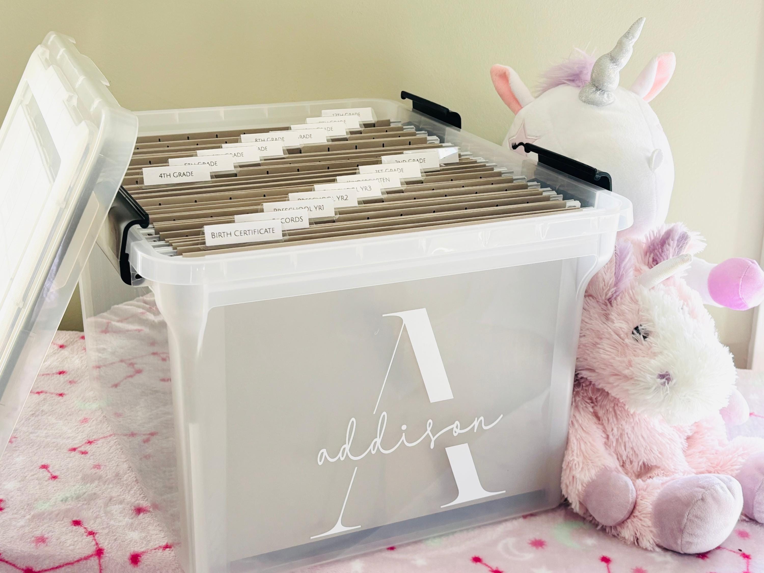 Kids File Box Milestone Tote Memory Box Keepsake Boxes for Kids ...