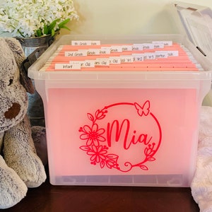 Personalized Memory Box , Baby Memory Box , Milestone Tote , School Memory Box , Memory Keepsake Box , Memory Storage Box , Kids File Box