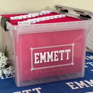 Kids File Box , Memory Box , Milestone Tote , School Organization , School Memory Box , Baby Keepsake Box ,Baby Storage Box ,Baby Filing Box