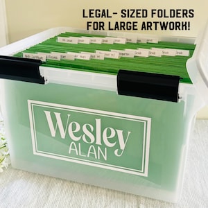 Kids File Box LEGAL SIZE FOLDERS Milestone Tote Memory Box Keepsake Boxes for Kids Milestone Tote Kit Kids File Box Children&#39;s File Box