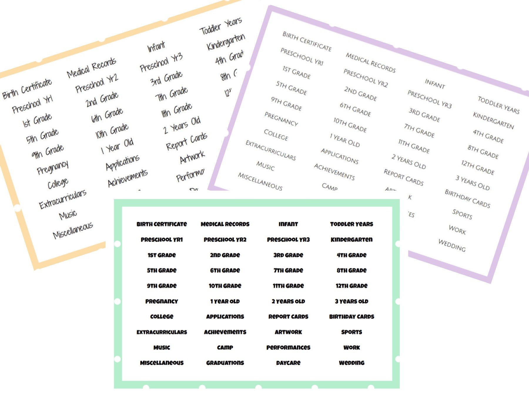 Children File Box Label Milestone Tote Labels Instant Download , Kids File Labels , Kids File ...