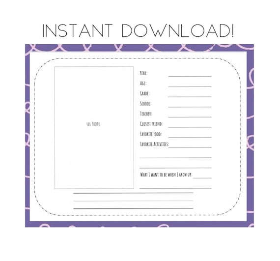 Back to School Printable for Milestone Tote INSTANT DOWNLOAD - Etsy