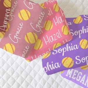 Kids Softball Blanket, Softball Player Blanket, Customizable Softball Blanket,  Softball Birthday Gift, Softball Graduation Gift