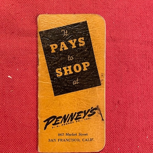 J.C.Penny's Ephemera: 1943-1944 Katalog sklepów, kalendarz i notatnik, „Opłaca się robić zakupy w Penney's Card Book”
