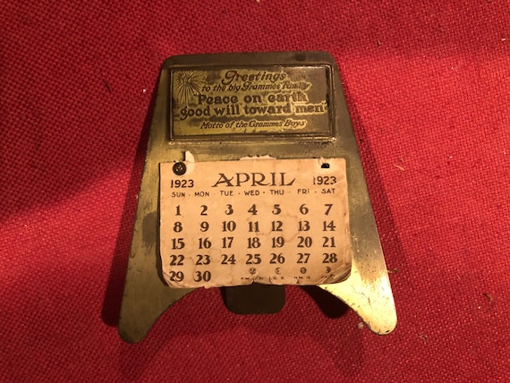 L.F.GRAMMES & SONS 1923 Brass Calendar Holder - Etsy