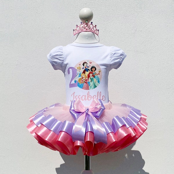 Princess Birthday Outfit -Princess Girls Tutu Set-Princess Birthday Shirt-Princess Party Costume Treme Birthday