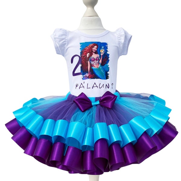 Mermaid Birthday Baby Girls Outfit-Mermaid Birthday Party-Mermaid Tutu Set-Mermaid Girls Dress-Little Mermaid Tutu Set  Party