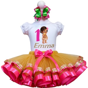 Baby Princess Birthday Outfit-Hawaiian Birthday Outfit-Hawaiian Tutu Set-Hawaiian Baby Costume