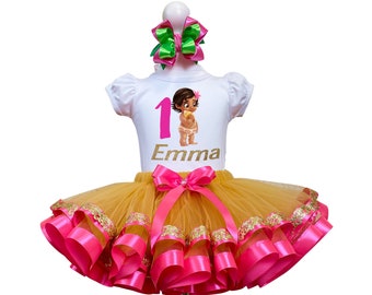 Baby Moana Hawaiian Birthday Outfit: Personalized Girls Tutu Set