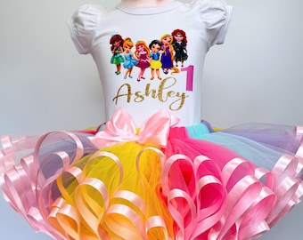 Princess Birthday Tutu Girls Outfit: Personalized Baby Girl Party Tutu Set