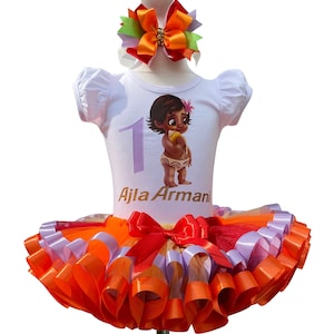 Baby Princess Birthday Outfit-Hawaiian Birthday Outfit-Hawaiian Tutu Set-Hawaiian Baby Costume-Princess Baby Tutu Set