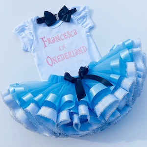 Alice in ONEderland Outfit-Alice Tutu Dress-ONEderland Alice Tutu Costume-Alice Tutu Set-ONEderland Alice Birthday Outfit