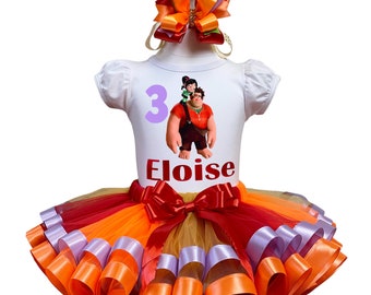 Vanellope Birthday Outfit: Custom Tutu Set, Personalized Shirt