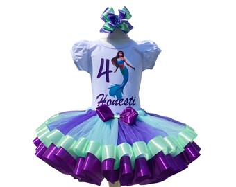 Mermaid Birthday Outfit: Personalized Tutu Set