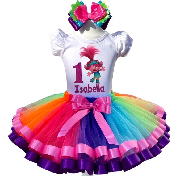 Poppy Birthday Outfit poppy Tutu Set baby Girl Princess Poppy Costume princess Poppy Dress rainbow Trolls Birthday Outfit Etsy Canada