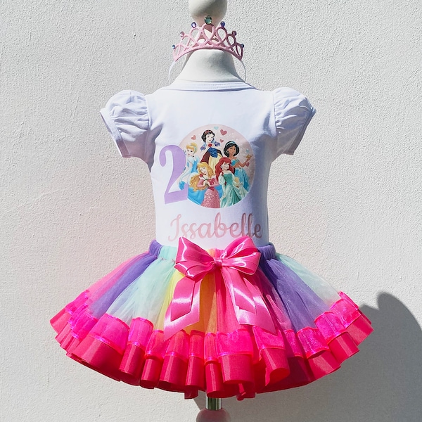 Princess Birthday Outfit -Princess Girls Tutu Set-Princess Birthday Shirt-Princess Party Costume Treme Birthday