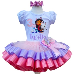Gabby Birthday Outfit-Gabby Girl Tutu Set-Gabby Girls Dress Cakey Birthday Party Dress-Gabby Tutu Set-Cakey Cat Birthday Party Dress