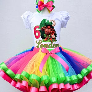 Moana Birthday Girls Tutu Outfit: Personalized Island Girl Costume