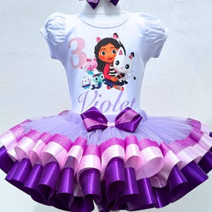 Gabby Birthday Outfit-Gabby Girl Tutu Set-Gabby Girls Dress Cakey Birthday Party Dress-Gabby Tutu Set-Cakey Cat Birthday Party Dress