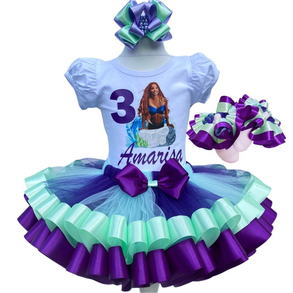 Mermaid Birthday Baby Girls Outfit-Mermaid Birthday Party-Little Mermaid Tutu Set-Baby Girls for Birthday Tutu Set Outfit