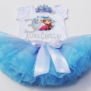 Girls Baby Birthday Outfit-Princess Girls Birthday Outfit-Girls Tutu Set-Princess Girls Birthday Dress-Blue Girls Tutu Costume