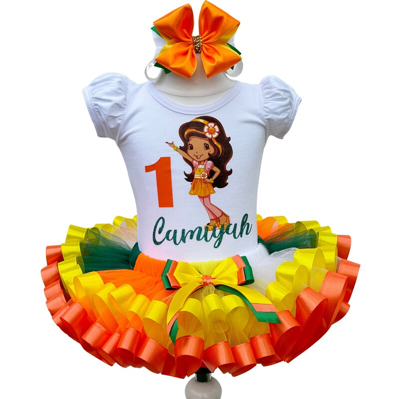 Girls Halloween Orange Tutu Set (Age 3-6) main image 0