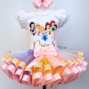 Princess Birthday Tutu Outfit: Personalized Girls Party Set
