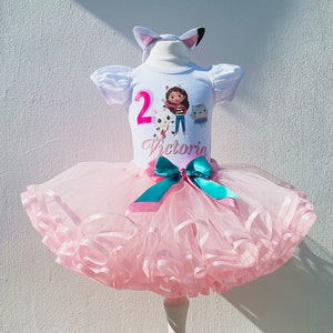 Gabby's Birthday Outfit- Pink Gabby Girl Tutu Set-Cakey Cat Birthday Party Dress-Custom Character Birthday Dress Kids Gift